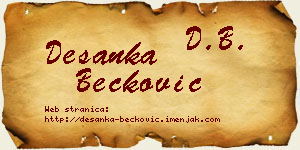 Desanka Bećković vizit kartica